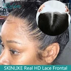 13x6 HD кружево фронтальная прямая невидимая HD Прозрачная Кружевная фронтальная предварительно выщипанная бразильская Реми человеческие волосы для черных женщин