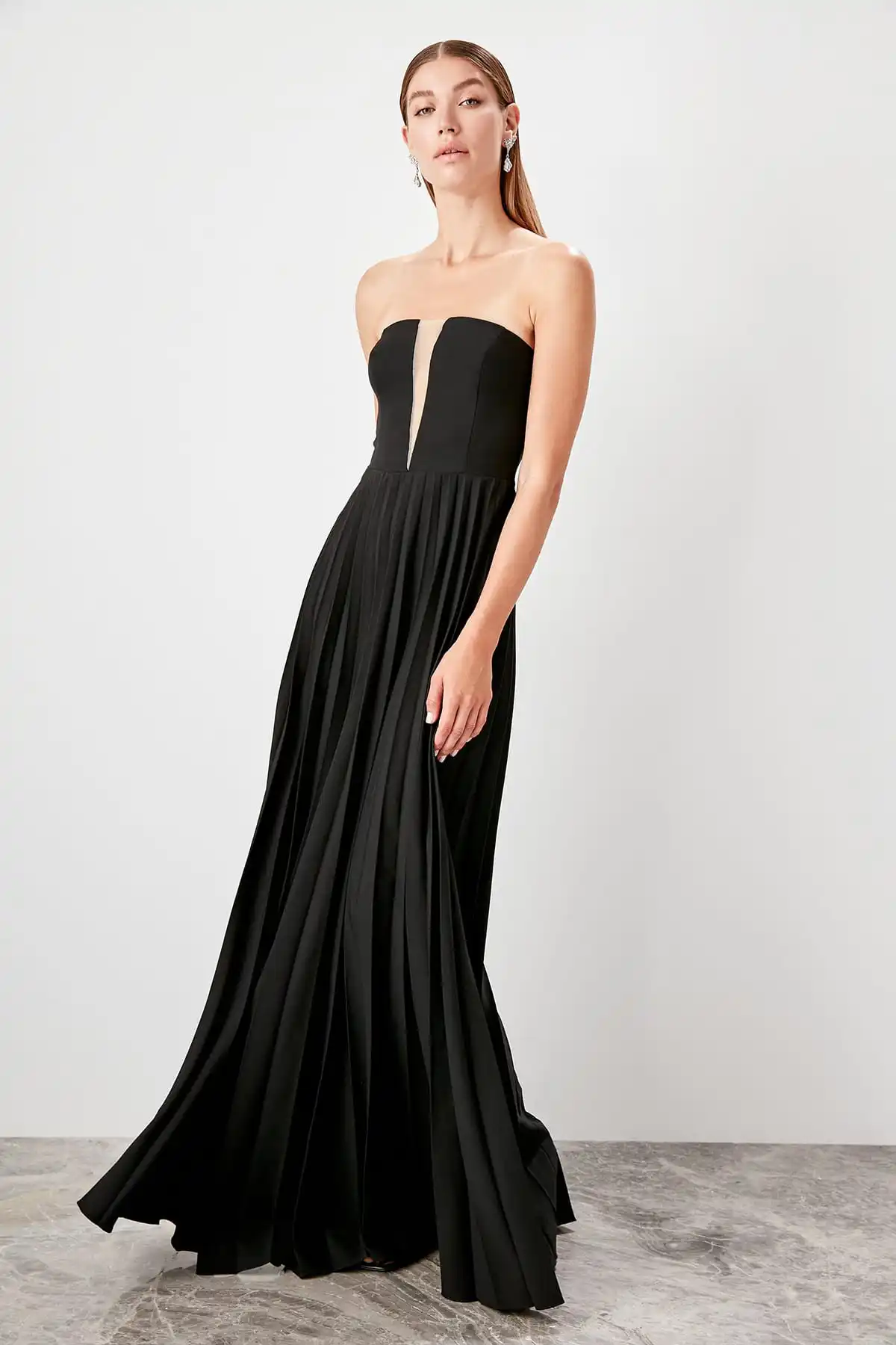 Trendyol Pilise детальное вечернее платье TPRSS19BB0542 | Свадьбы и торжества