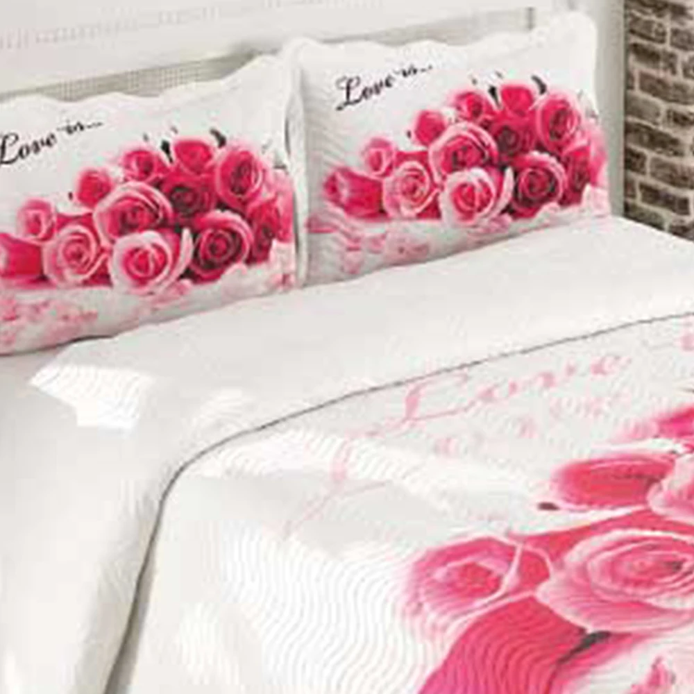 My blanket Love Double Quilted Bed Cover Digital Printing Yıkabilir Fabric Breathable feature can Be Ironed on Discounted Price | Дом и сад