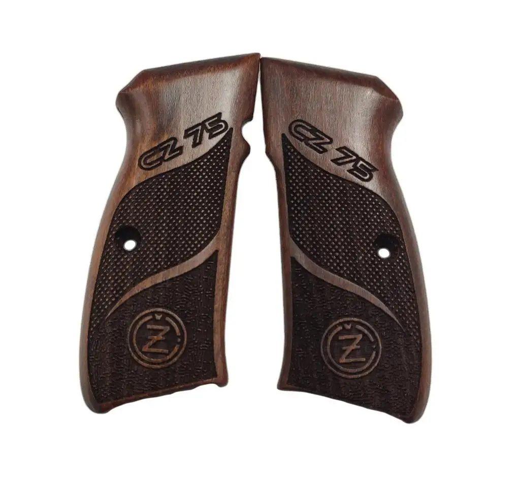Ручка и чехол для CZ-75 Специальный лазерный Cut Walnut Wood Возьмитесь Gun Захваты