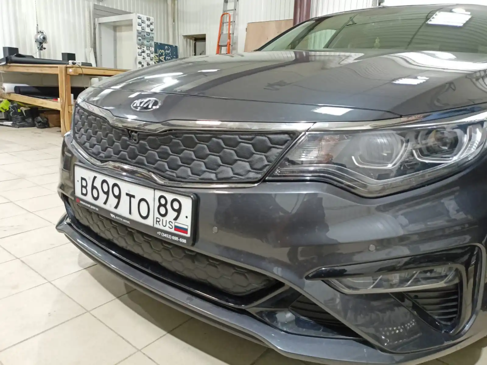 Зимний утеплитель решетки радиатора трёхслойный морозостойкий прочный для Kia