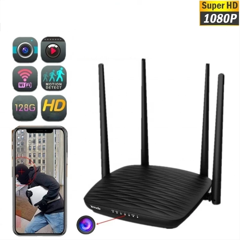 

4K/1080P WIFI Router Mini Wireless WIFI Camera Baby Nanny Cam Remote Viewing for Home and Office Micro Surveillance Security Cam