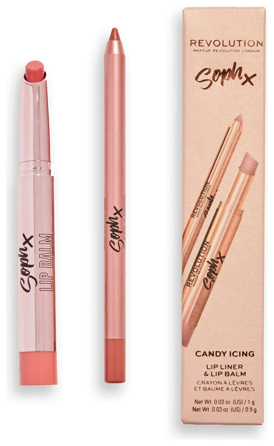 Makeup Revolution Набор для губ карандаш и бальзам Soph X |