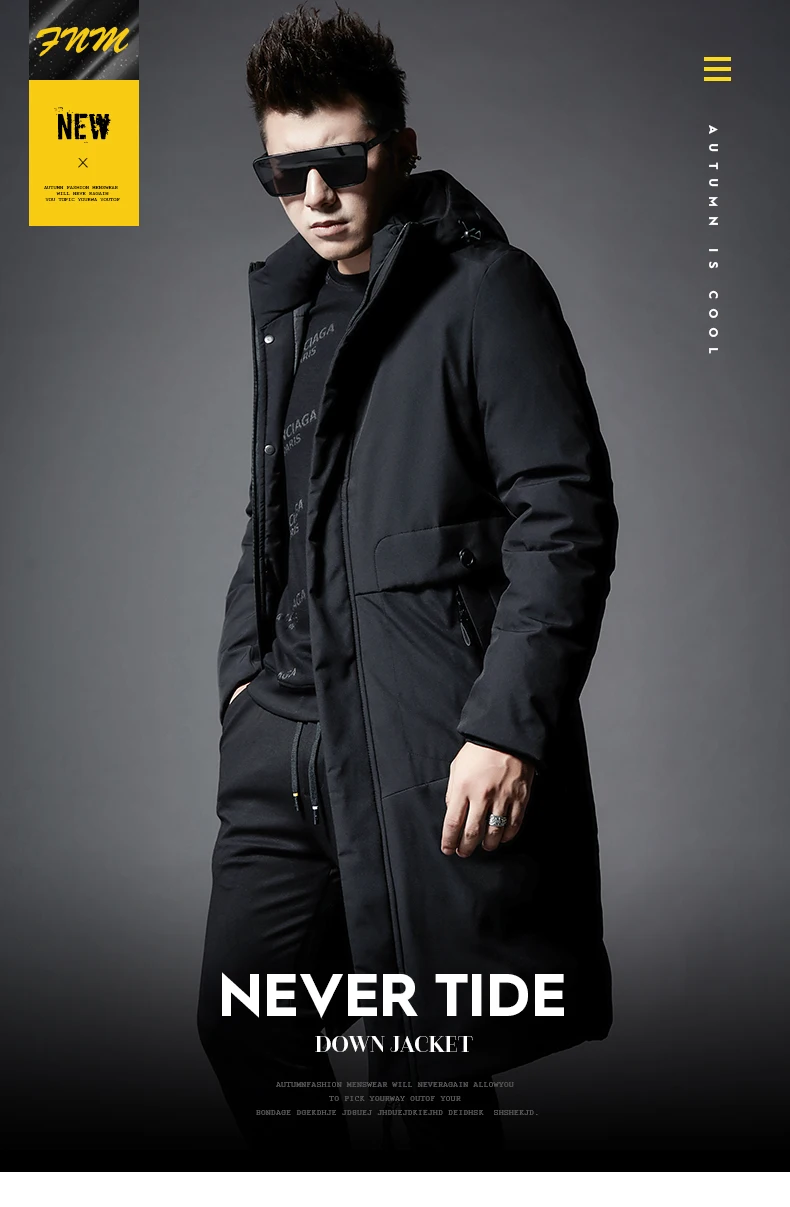Winter Men Thick Hooded Coat High Quality Fashion Men's Coats With Pockets Black Color J9523-85665-G