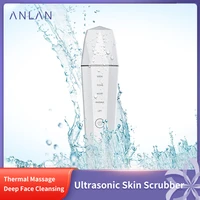 anlan waterproof ultrasonic skin scrubber ion deep face cleaning 45%e2%84%83 heat facial lifting peeling shovel acne blackhead remover