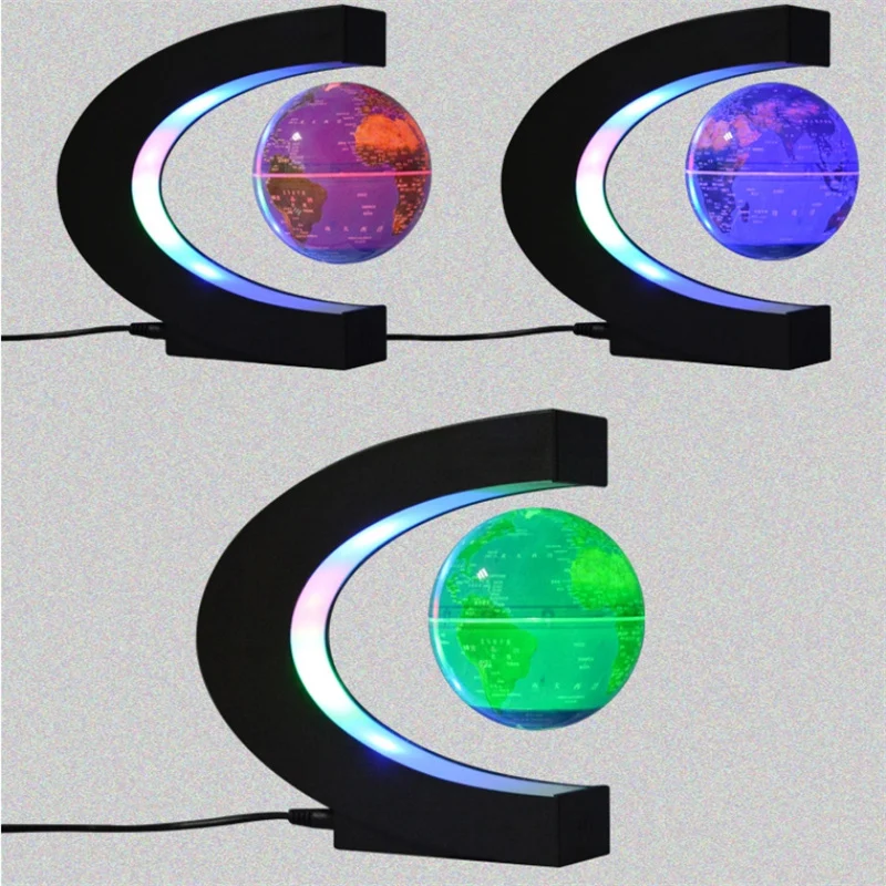 Плавающий Магнитный левитационный глобус светодиодная карта мира Электронная