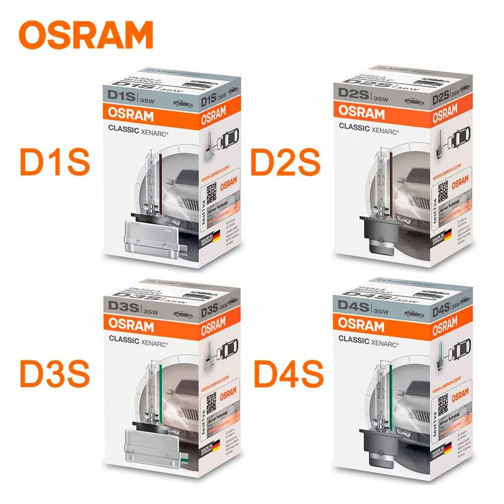 Автомобильные ксеноновые лампы Osram D1S D2S D3S D4S Xenarc Classic (1 шт.) 66140CLC 66240CLC 66340CLC 66440CLC -