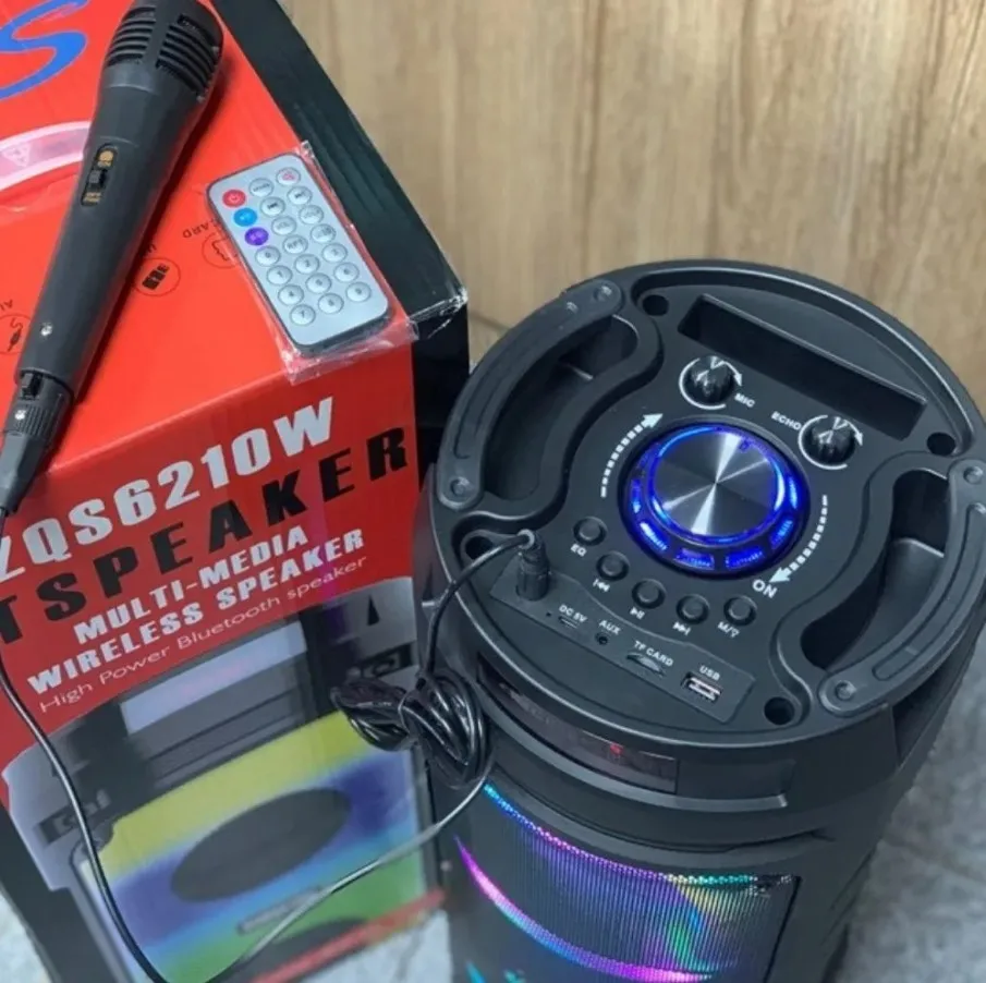 Колонка BT Speaker ZQS6210W с караоке микрофоном беспроводная портативная акустическая