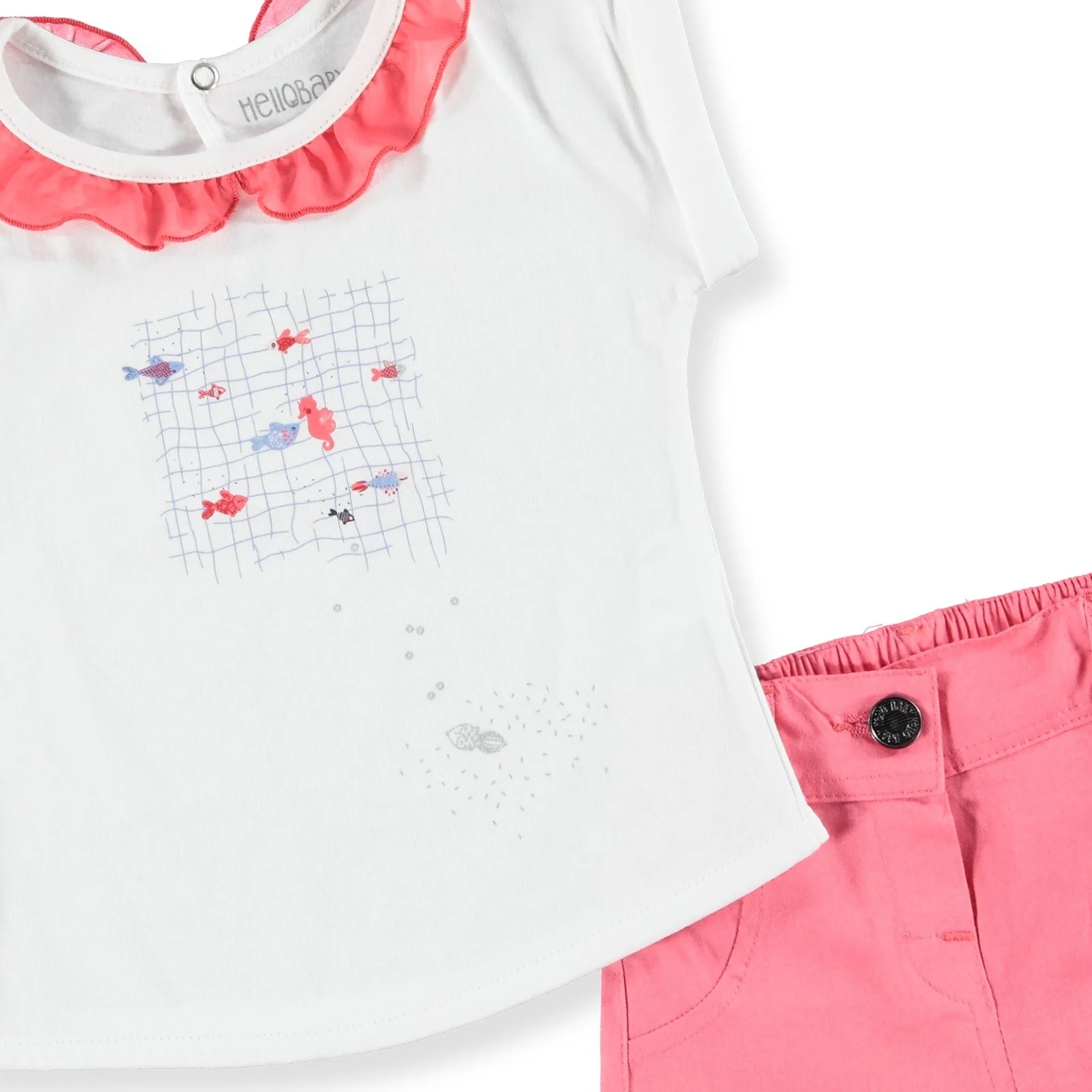 Комплект с футболкой и шортами для маленьких девочек ebek HelloBaby |