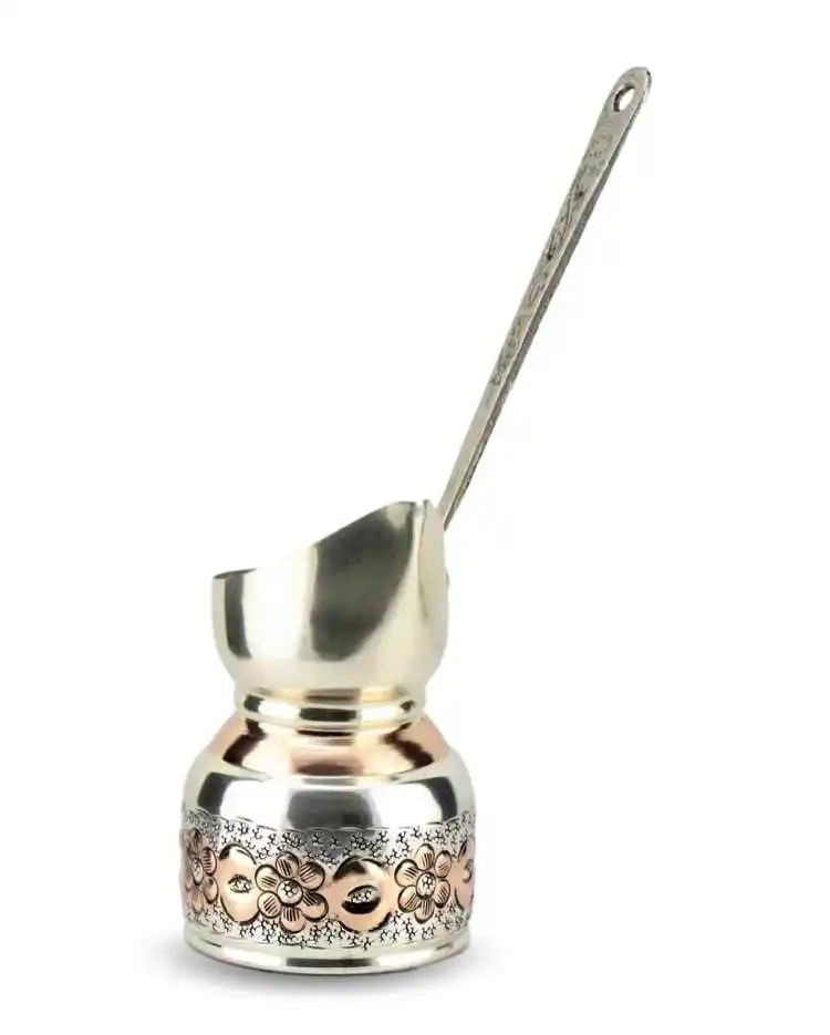 

Кофейник ручной работы из меди, с латунной ручкой