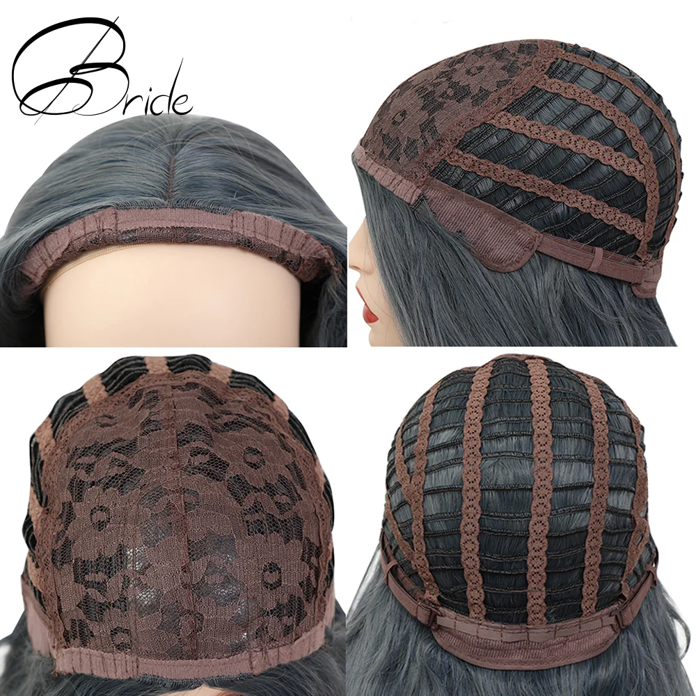 Парики невесты с длинной волной челкой оранжевый и синий блонд поддельные волосы