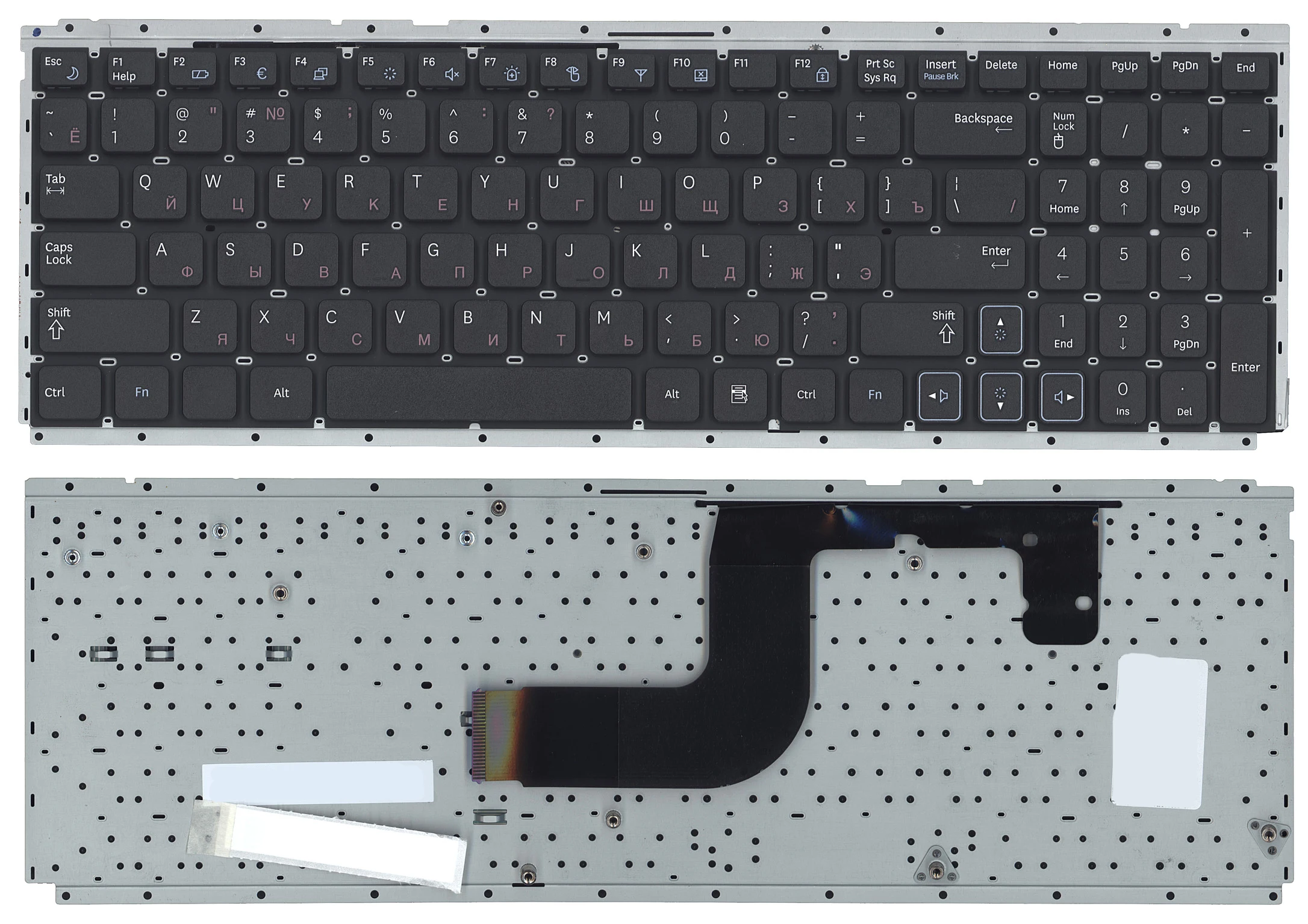 Клавиатура для ноутбука Samsung RC508 RC510 RC520 черная с частью корпуса - купить по