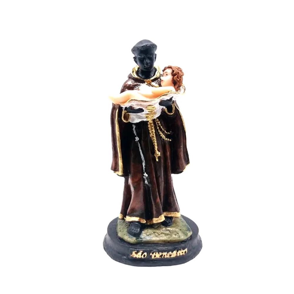 

Sculpture Saint Benedict Black Saint Image Statue Resin 15