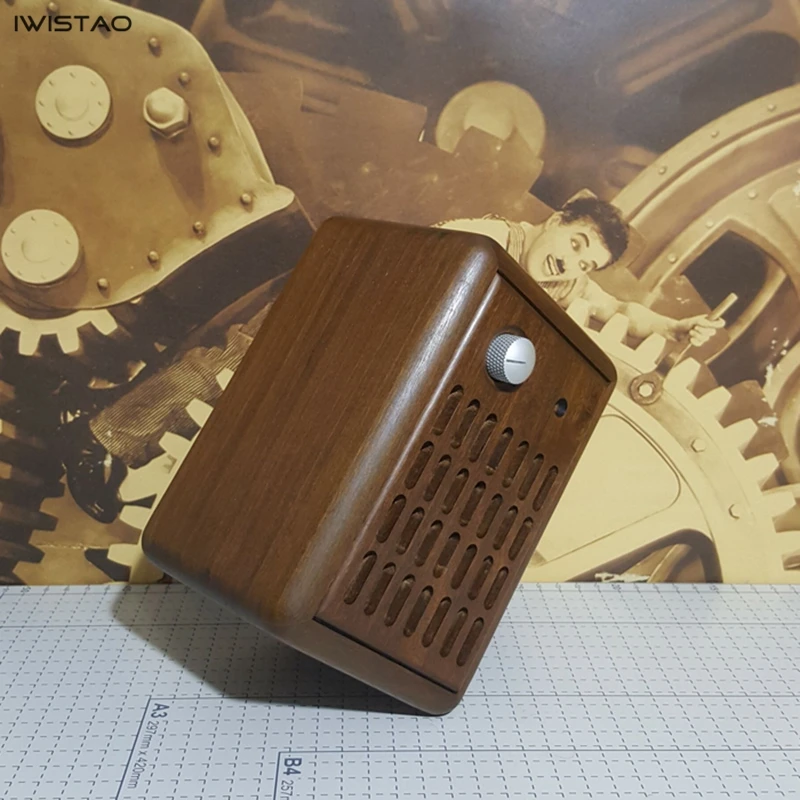 IWISTAO 20W Bluetooth Speaker 4.2 Handmade Vintage Pure Solid Wood 3 Inch Full Range Unit CSR64215 |