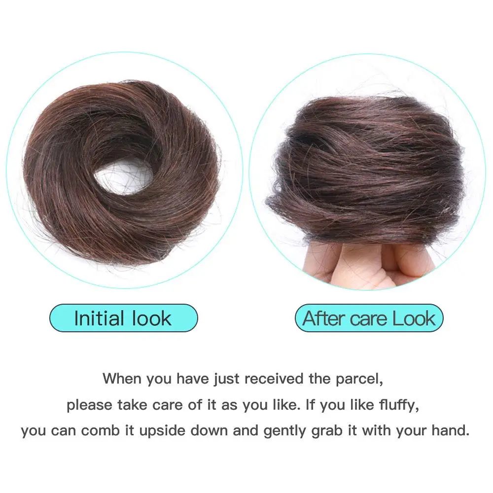 

Add-On Deal 100% Human Hair Non-Remy Rubber Band Curly Chignon Hair Bun Fashionable Scrunchie Add-On 1 Box 3D Faux Mink Lashes