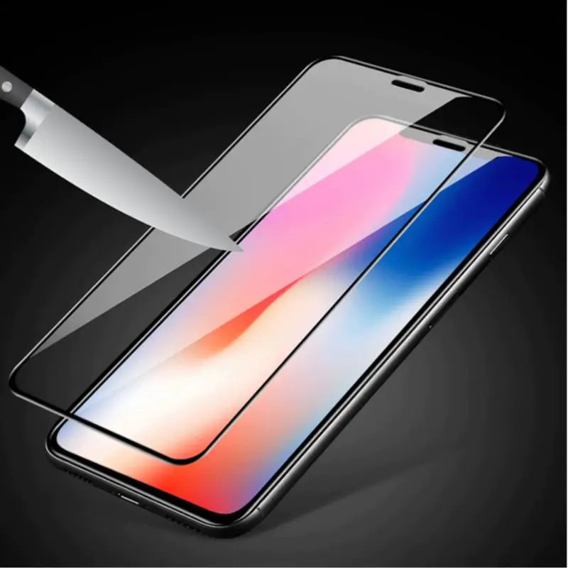 3 PCs 9D Curved Protective Tempered Glass For iPhone 13 Pro mini 12 11 Max Xs X XR 8 Plus 7 SE 2020 6 5 4 Phone Accessories Black Frame Rounded Edges