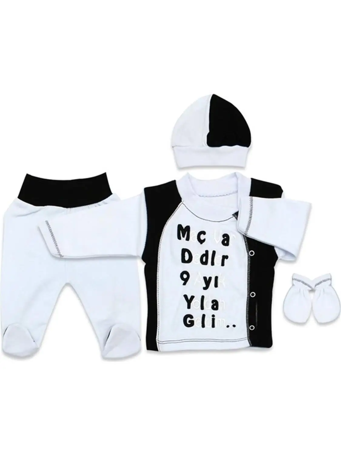 

Jaju Baby Black and White Bodys 4-Piece Set