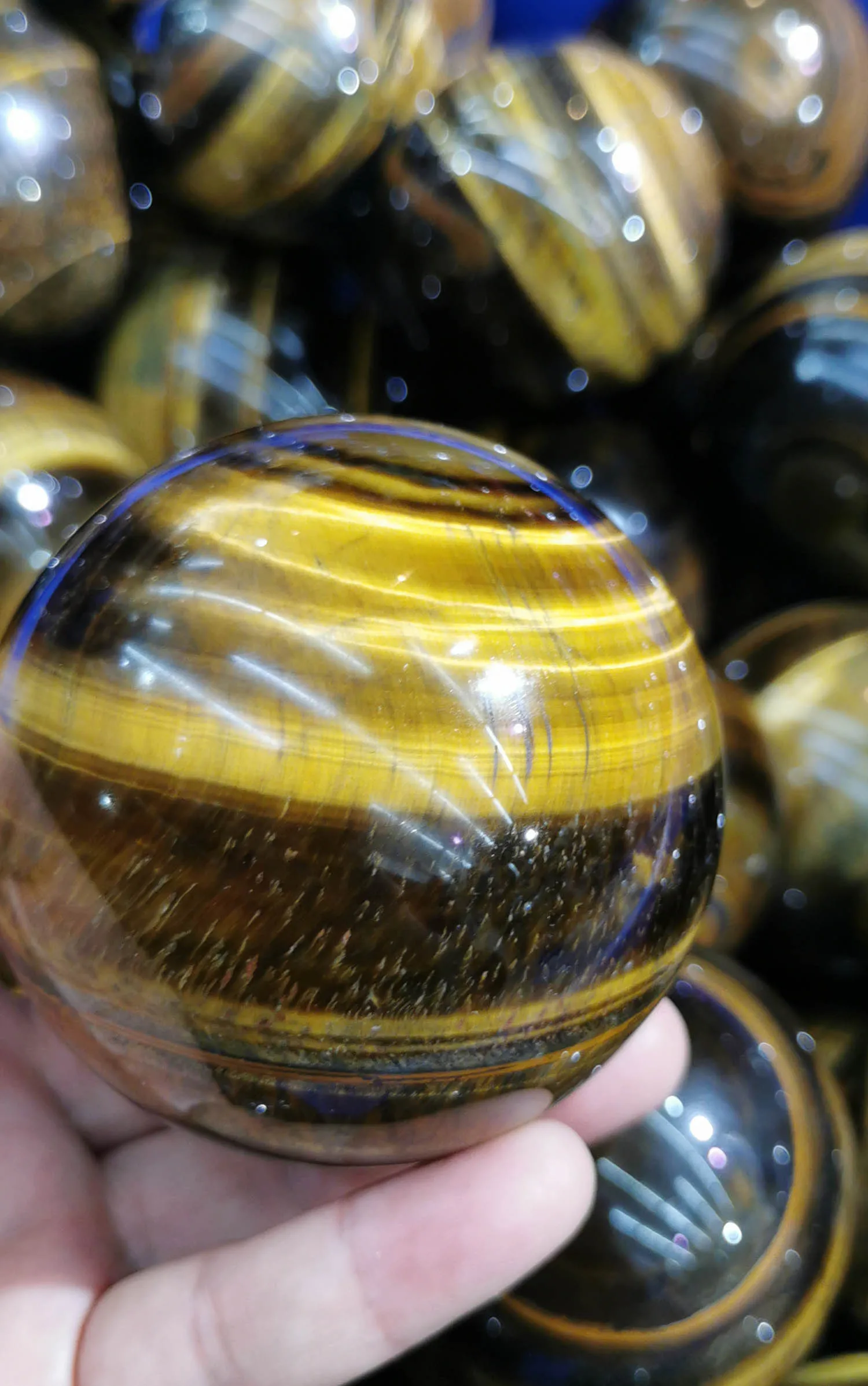 Оптовая продажа подлинный камень тигровый глаз полированная Сфера 30-200 мм (8