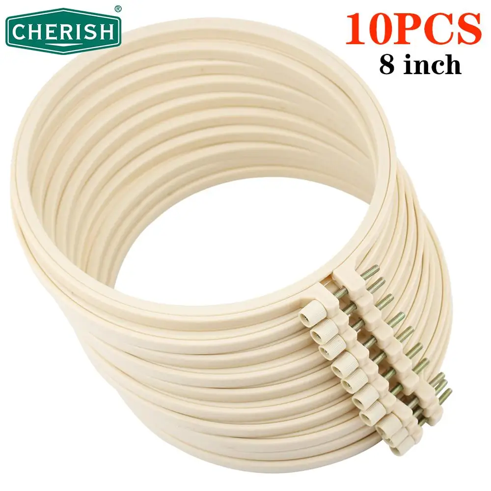 

CHERICH 10pcs/set 20cm Plastic Embroidery Hoops Plastic Circle Cross Stitch Hoop DIY Household Handmade Sewing Tools