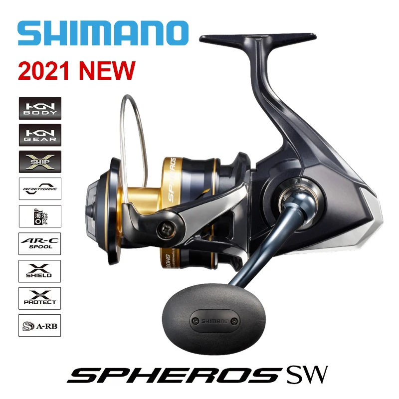 

2021 NEW SHIMANO SPHEROS SW Surf Spinning Fishing Reels 4+1BB Low Gear Ratio Jigging Trolling Surfcast Saltwater Reel Fishing