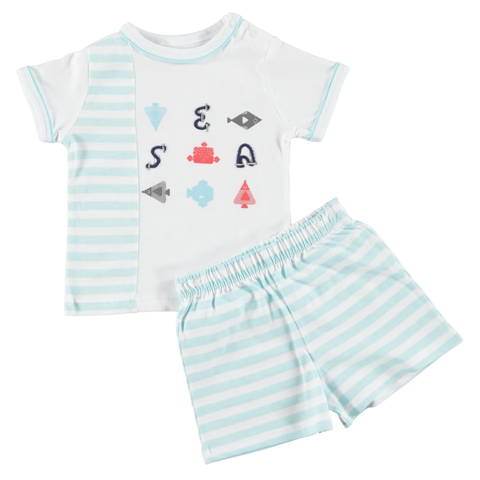 Ebebek для моего маленького мальчика Немо футболка поло с вырезом комплект шортами|