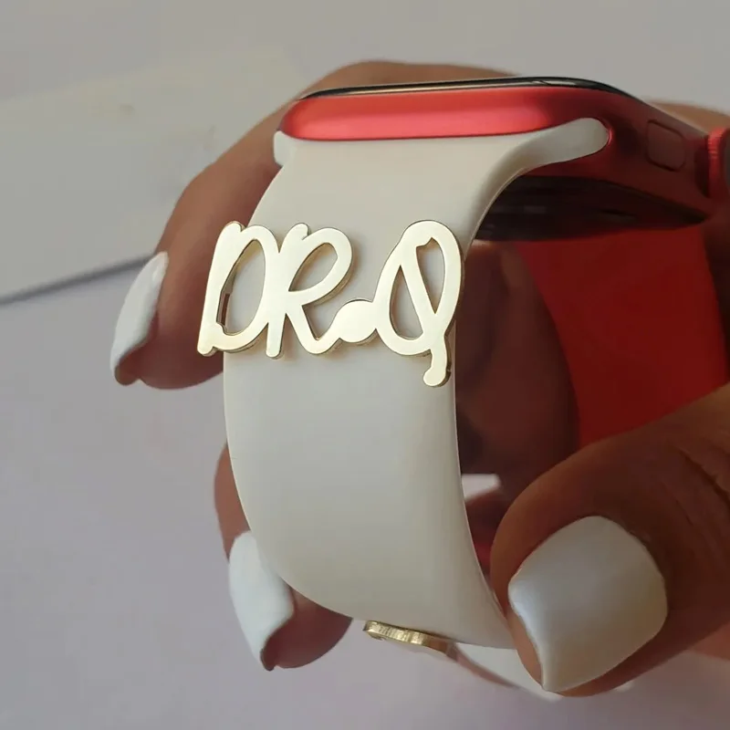 Stainless Steel Watch Ring Loop For Apple Watch Custom Name Watch Tag Bar Band Charm With Decorative Personalized Letter Jewelry