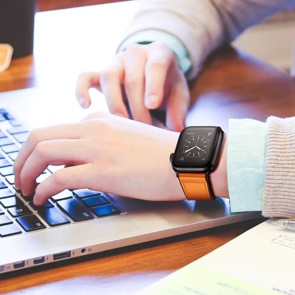 Кожаный ремешок для Apple watch band 42 мм 38 роскошный силиконовый + кожаный браслет iWatch