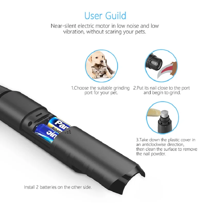 Батарея для собак кошек шлифовальный станок ногтей электрический триммер низкий