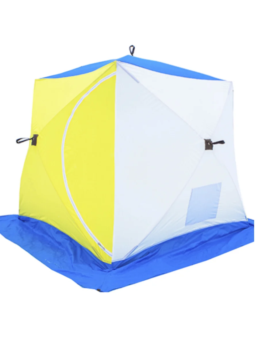 Палатка Куб 3 4 человек зимняя рыболовная палатка. трехслойная. Туристическая