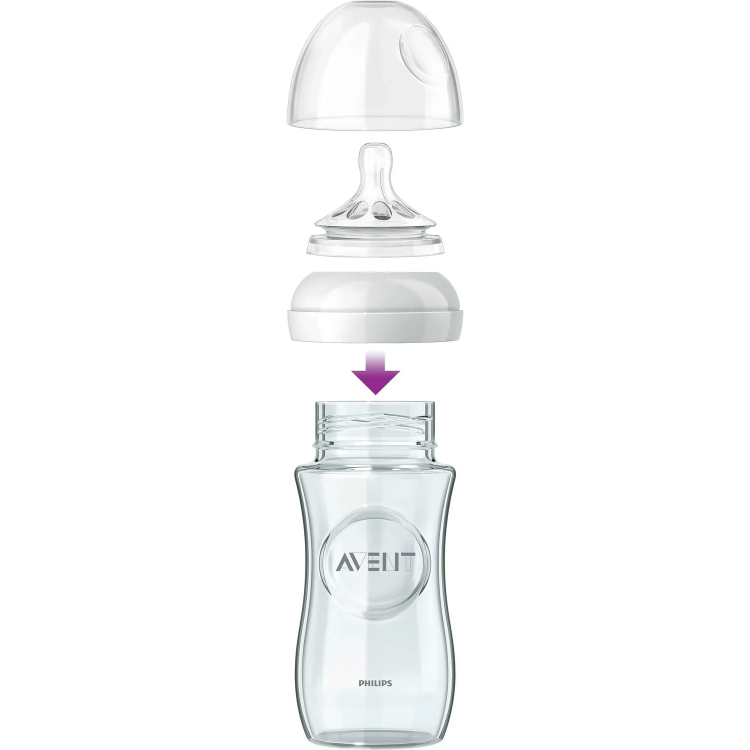 Набор детских бутылочек Philips Avent 2'li из натурального стекла бутылочка для