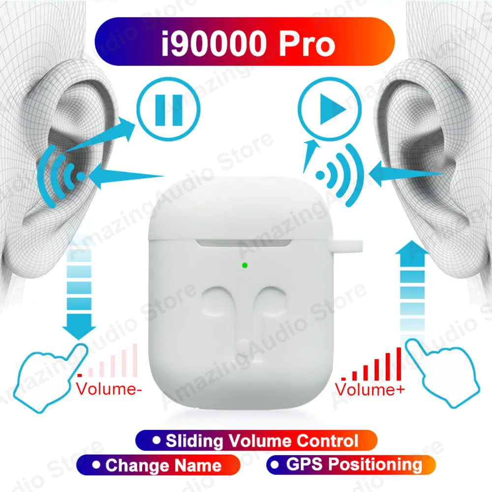 I90000 Pro TWS раздвижные регулировка громкости беспроводные Bluetooth наушники название