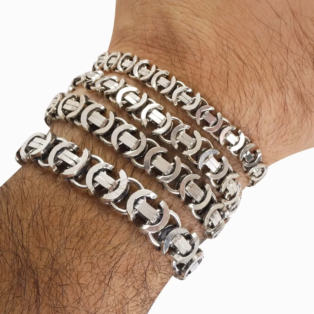 

Euro King Knight Chain Bracelet Men's Baron Charms Belt Rex Look Strong Model Luxury Jewelry Reel Certified 925 Sterling Silver