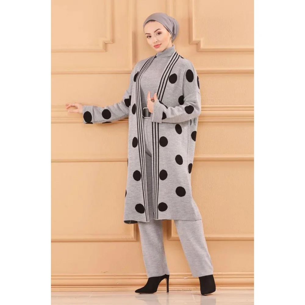 Triple Knitwear Set Hijab Islamic Muslim Trend 100% Acrylic Fabric muslim dress women abaya kaftan modest dress abayas for women