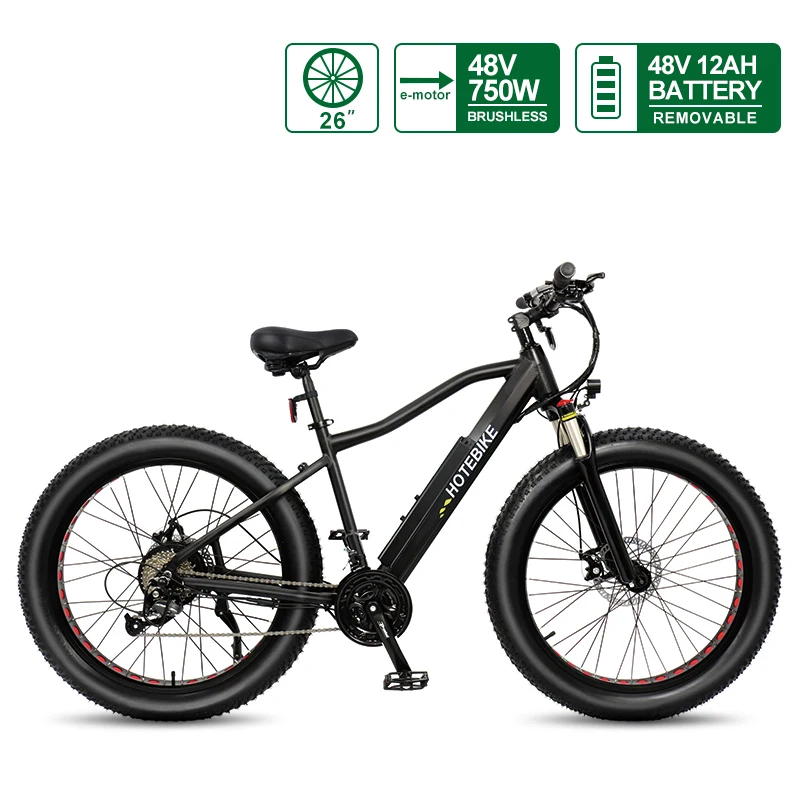 Электрический велосипед HOTEBIKE 48 В 750 Вт электрический с дисковым тормозом 26 х 4 0