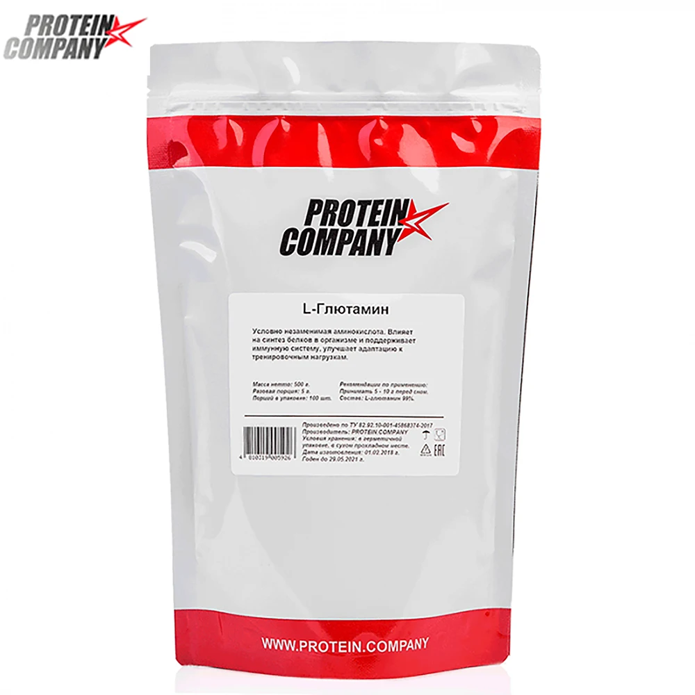 L Glutamine / PROTEIN.COMPANY Глутамин Порошок 100 порций 500 грамм вкус