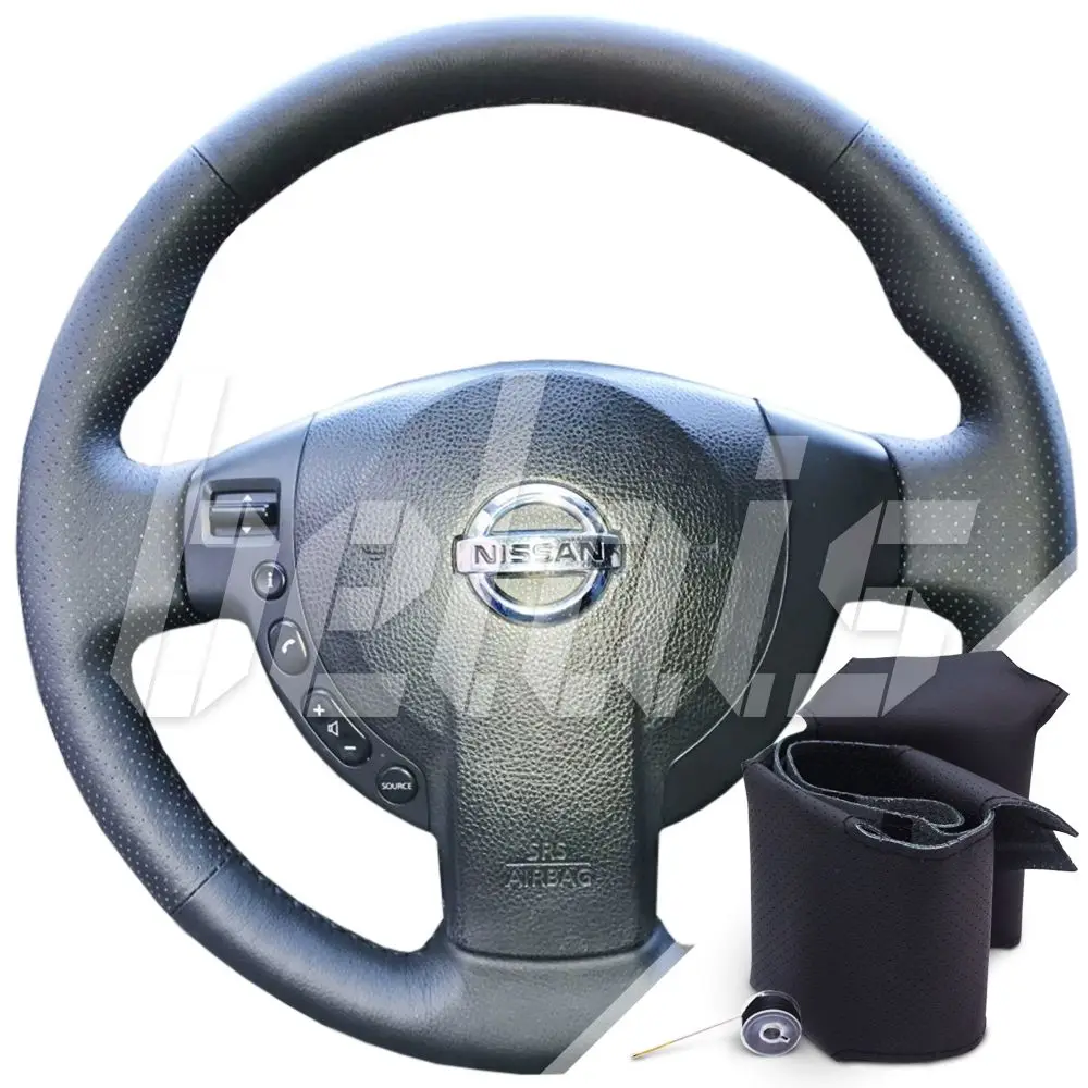 Оплетка на руль из натуральной кожи Nissan X-Trail II 2007-2015 г.в. (для руля без штатной