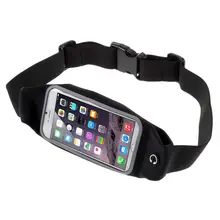 For QMobile X700 Pro II waterproof running walking touch screen reflective fanny pack-Black