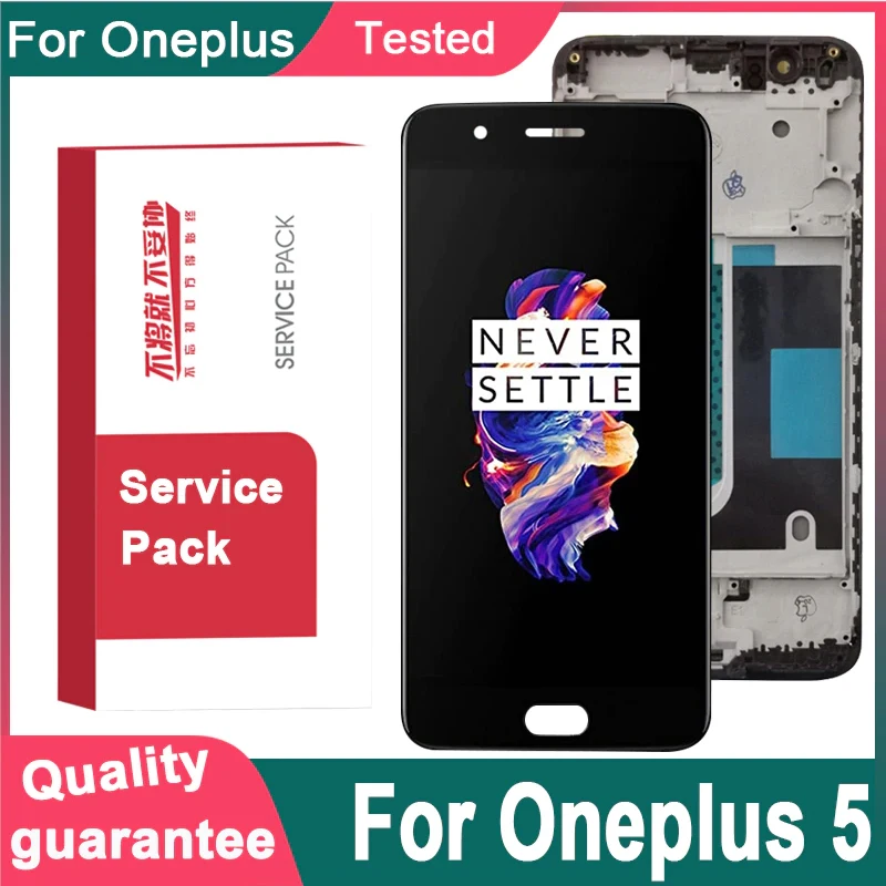 ЖК дисплей 5 дюймов OLED / AMOLED для Oneplus A5000 кодирующий преобразователь сенсорного