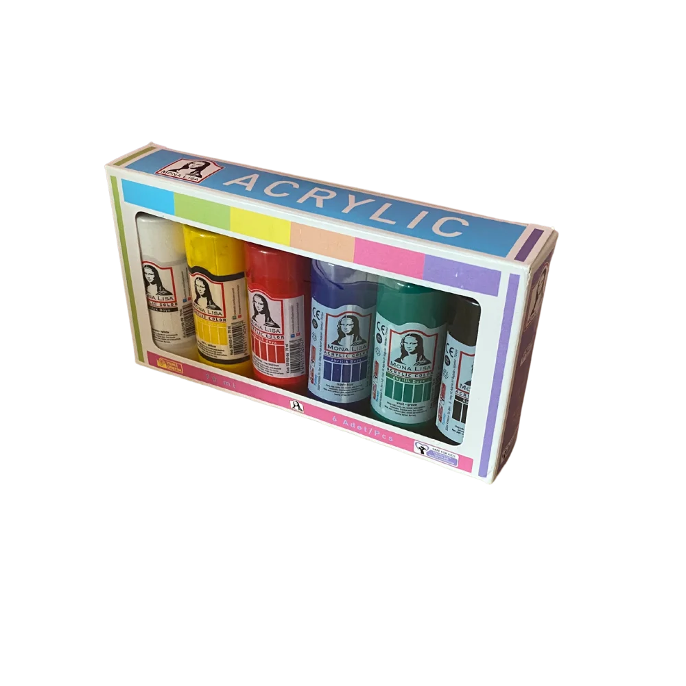 Акриловая краска Sudor 6 шт. Цвет 70 мл Набор для рисования Холст Камень Аэрограф