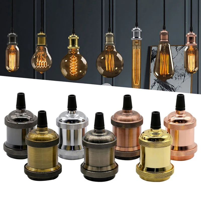 

Aluminum Lamp Socket e27 Light Bulb Holder Vintage e26 Loft Pendant Base Fixture 90-260V Indoor Lighting Lampholders