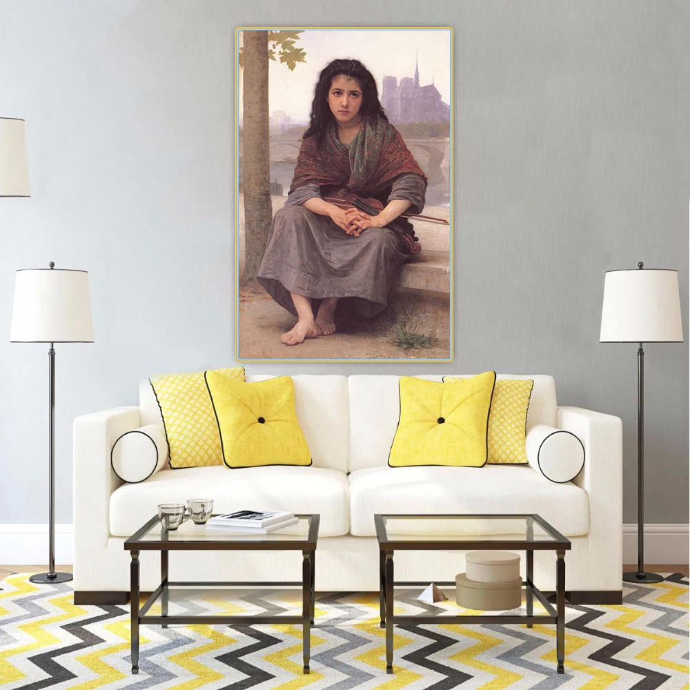 

Holover Canvas Oil Painting William Adolphe Bouguereau"The Bohemian"Aestheticism Artwork Wall Art Aesthetic Home Decoration
