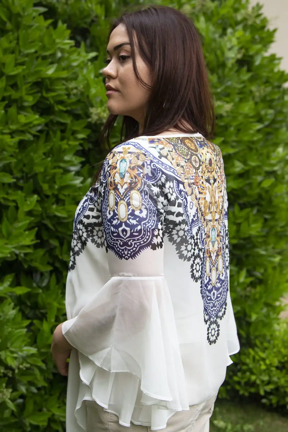 Sans Textile Women Bone Chiffon Stone İşli Tunik 65 N10933 |
