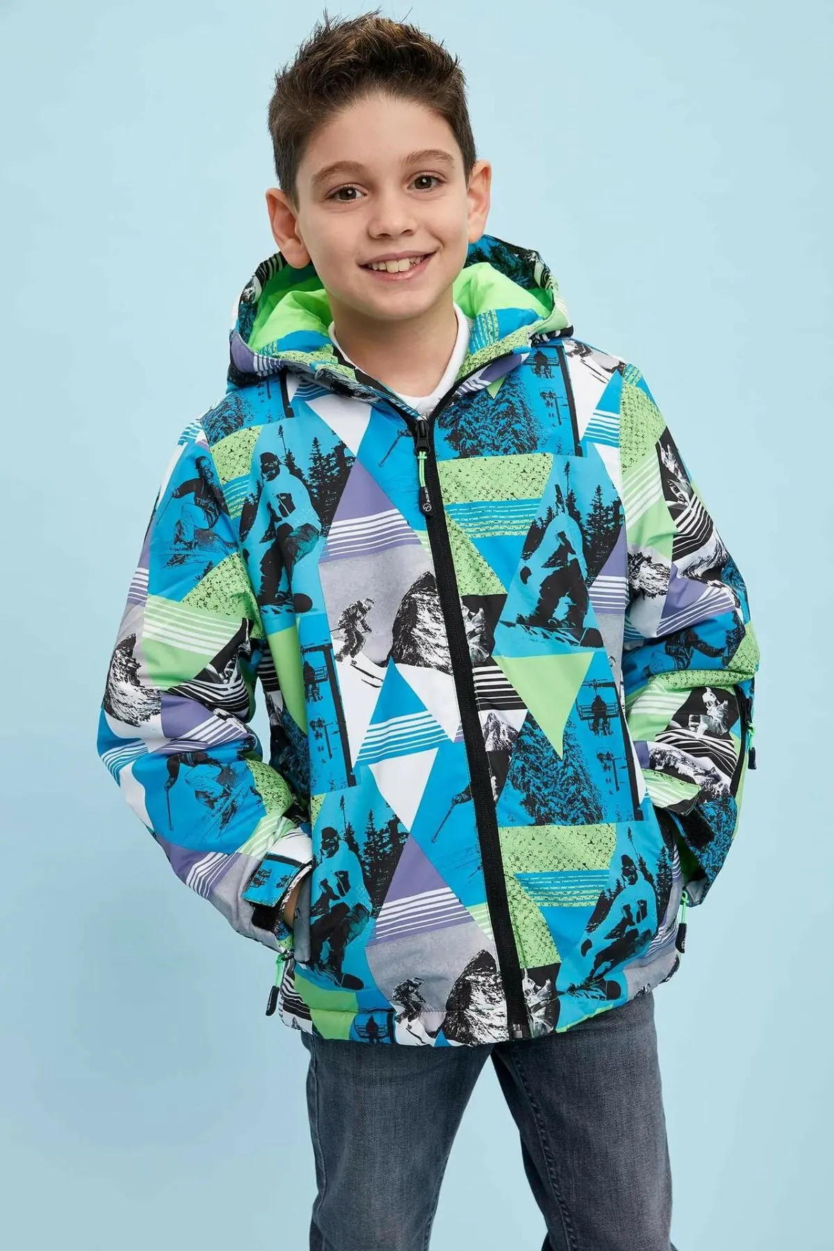 DeFacto/зимнее хлопковое пальто с принтом для мальчиков Повседневные плотные