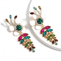 zhini new enthic dangle earrings for women boho gothic colorful crystal earring rhinestone statement earrings wedding jewelry