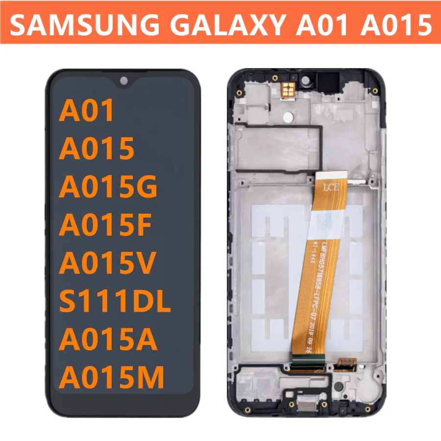 

Original LCD For Samsung A01 A015V S111DL A015A Display Screen Digitizer Assembly with Frame for Galaxy A015 A015G A015F A015M