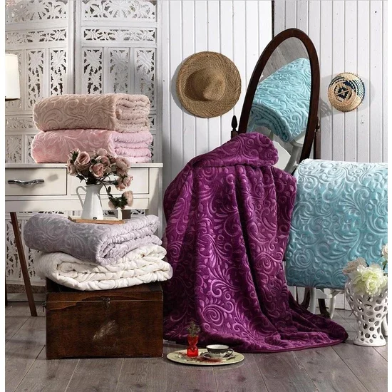 

YOUR WONDERFUL COVER QUEEN TO KINGS Home Premium Double Blanket Plum FREE SHİİPİNG