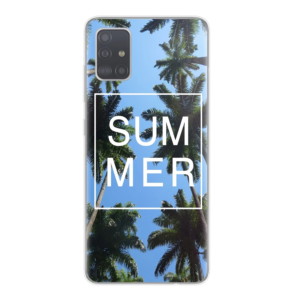 Летний чехол для Samsung S20 Plus Ultra A10 A20 A30 A40 A50 A70 A51 A71 из мягкого ТПУ | Мобильные