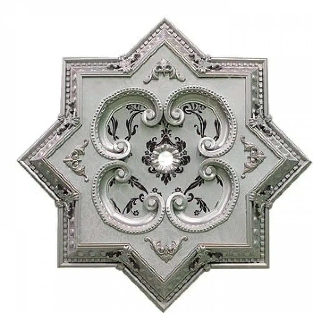 

DECOGOLD Decorative Star Design Silver&Black Colored Ceiling Medallion 90x90cm