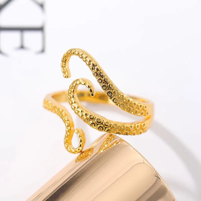 Ретро Нержавеющая сталь кольца с Осьминогами в готическом стиле глубоководных