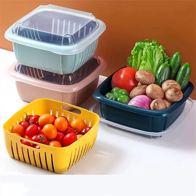2 в 1 многофункциональная корзина для хранения овощей и фруктов закрытый сеткой